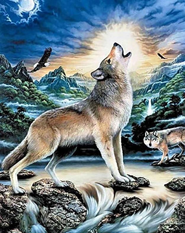 Howling Wolf Animal Art finalizing