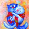 Blue Cats Animal Paint By Numbers