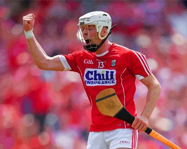 Finalizing Famous Irish Hurler Luke Meade artwork