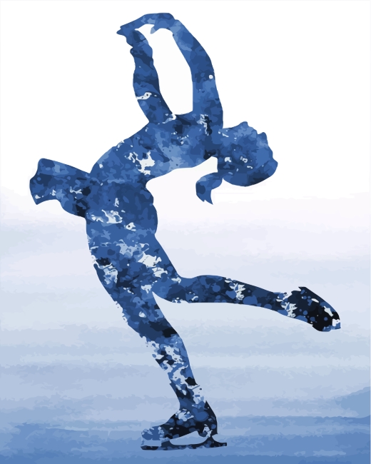 Ice Skater Women Artwork - Finalizing Painting