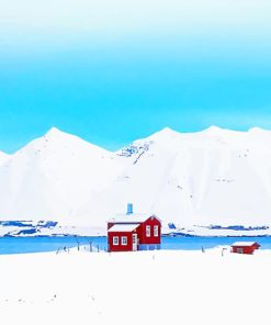 Snowy Iceland Landscape Paint By Numbers