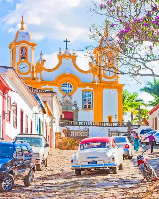 Finalizing Igreja de Santo Antonio Brazil Paint By Numbers