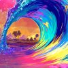 Colorful Ocean Wave Paint By Numbers