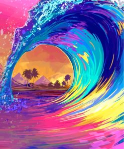 Colorful Ocean Wave Paint By Numbers