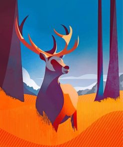 Deer Illustration Art Paint By Numbers
