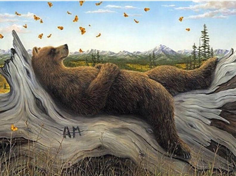 Bear Wildlife Paint By Numbers finalized artwork