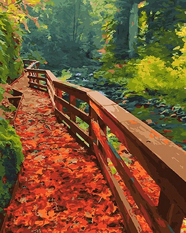 Finishing touches on scenic artwork