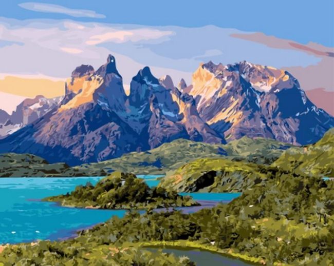 Chilean Mountain View Paint By Numbers