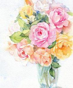 Pink Rose Blossom Paint By Numbers