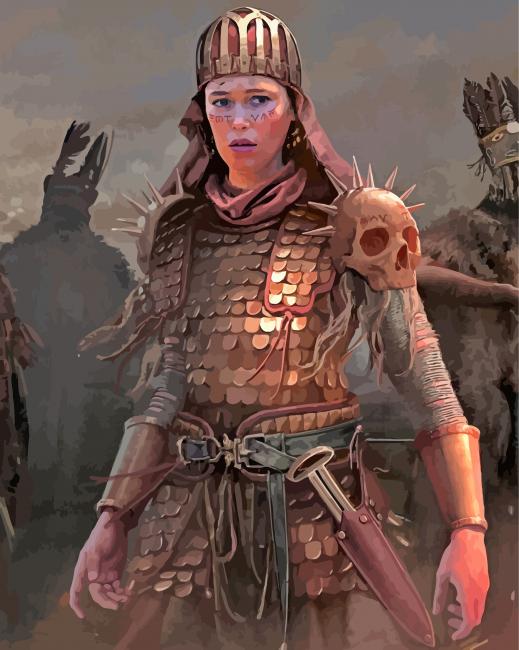 Irish Warrior Women Paint By Numbers Finalized Artwork