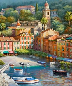 Italian Harbour Cityscape Paint By Numbers
