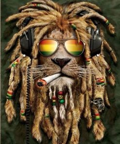 Jamaican Lion Portrait Paint By Numbers