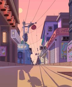 Japanese Anime Street Painting Guide by Numbers