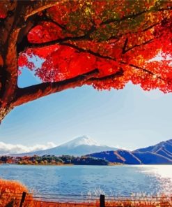 Kawaguchi Lake Mount Fuji Paint By Numbers