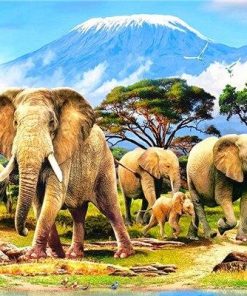 Kilimanjaro Elephant Wildlife Paint By Numbers