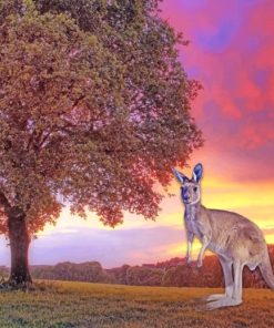 Kangaroo in Sunset Paint By Numbers