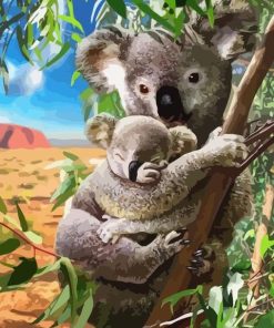 Koala and Cub Tree Scene Paint By Numbers