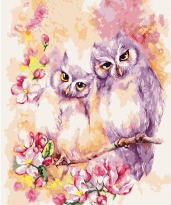 Purple Owls Birds Paint By Numbers
