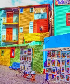 Colorful La Boca Argentina Paint By Numbers