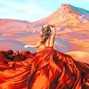 Flowy Dress Girl in Desert Paint By Numbers