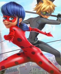 Ladybug and Cat Noir Cartoon Paint By Numbers