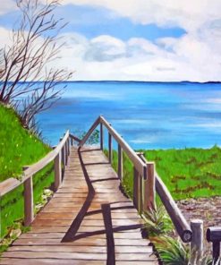 Lakeside Boardwalk View Paint By Numbers