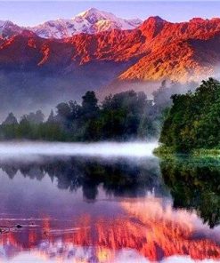Lake Matheson Nature Scenery Paint By Numbers
