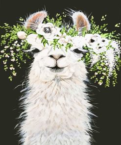 Flower Llama Cute Animal Paint By Numbers