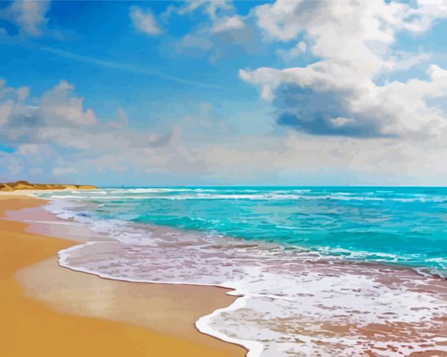 Finalizing Seascape at Sunset Paint By Numbers Artwork