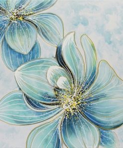 Light Blue Floral Paint By Numbers