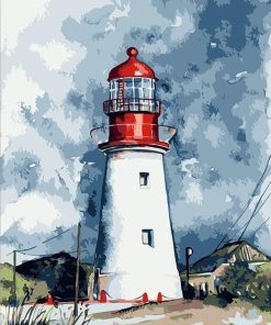 Lighthouse Mountain Scene Paint By Numbers