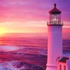 Lighthouse Sunset Seascape Paint By Numbers