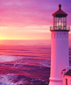 Lighthouse Sunset Seascape Paint By Numbers