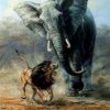 Lion and Elephant Wildlife Paint By Numbers