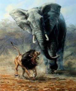 Lion and Elephant Wildlife Paint By Numbers