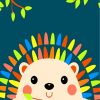 Adorable Hedgehog Easy Paint By Numbers