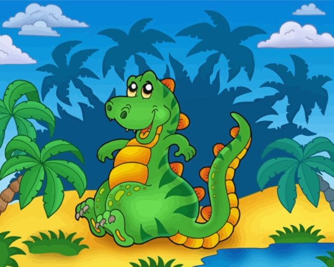 Finalizing Easy Dinosaur Painting Artwork