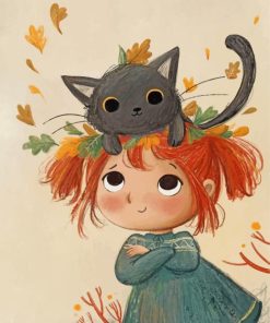 Little Girl with Kittens Paint By Numbers