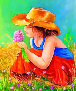 Girl and Flowers Theme Paint By Numbers