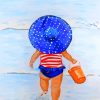 Little Girl on Sandy Beach Paint By Numbers