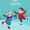Winter Ice Skaters Kids Paint By Numbers
