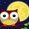 Little Owl Under the Moon Paint By Numbers
