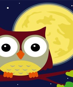 Little Owl Under the Moon Paint By Numbers
