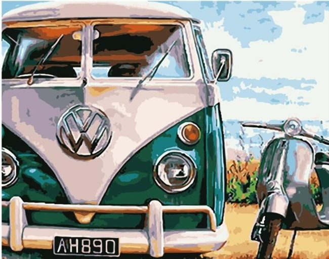 Vintage VW Van Artistic Paint By Numbers