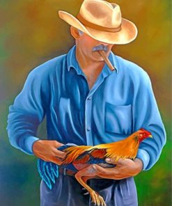 Rooster and Man Paint By Numbers