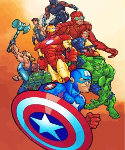 Marvel Heroes Paint By Numbers