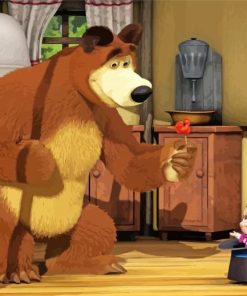 Masha And The Bear Cartoon Paint By Numbers