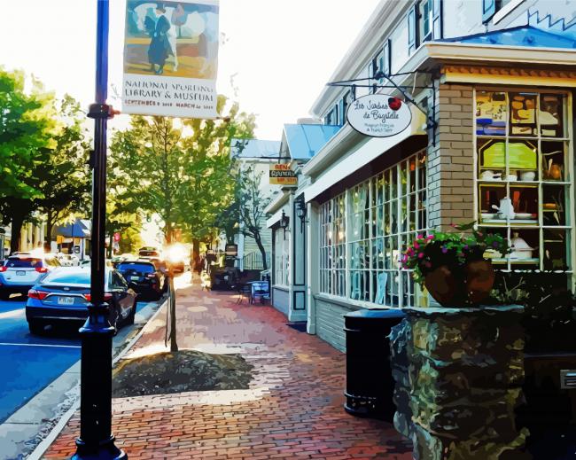 Finalizing Middleburg Buildings Paint By Numbers artwork