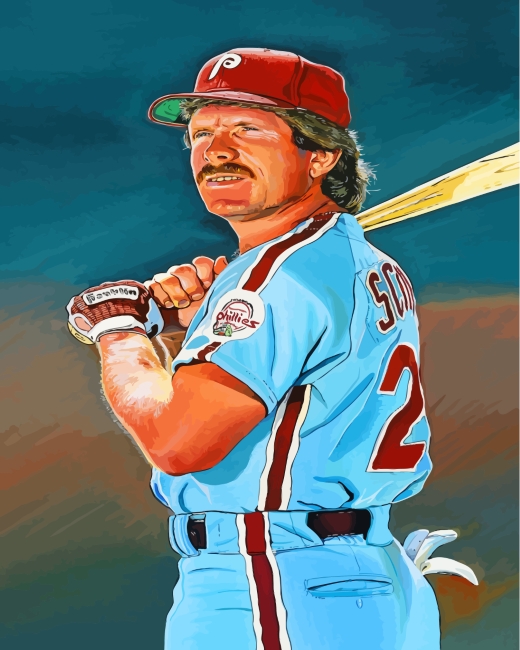Finalizing the artwork with Mike Schmidt Baseball Legend Paint By Numbers