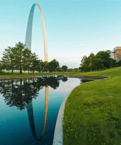 St Louis Gateway Arch Landscape Paint By Numbers
